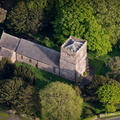 St Mary and St Michael's Church, Great Urswickk Cumbria  from the air
