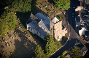 St Peter's Church  Heversham section from the air
