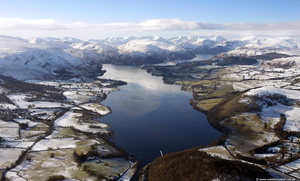Ullswater in the Lake District Cumbria UK aerial photograph