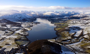 Ullswater in the Lake District Cumbria UK aerial photograph