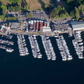 Aquatic Quays Marina, Bowness-on-Windermere waterfront Cumbria Lake District from the air