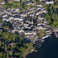 Bowness-on-Windermere waterfront Cumbria Lake District from the air