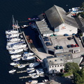 The Lake View restaurant , Bowness-on-Windermere  in the Lake District aerial photograph  