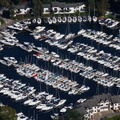 Windermere Marina in  the Lake District aerial photograph  