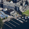 Royal Windermere Yatch Club, Bowness-on-Windermere in the Lake District aerial photograph  