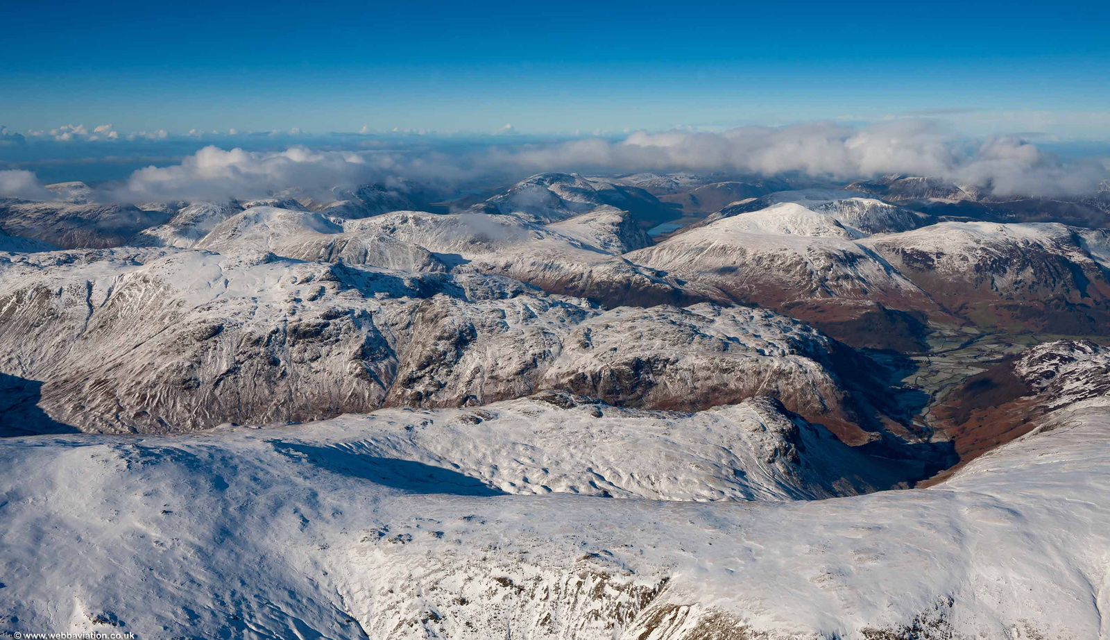 Eagle Crag Lake District from the air