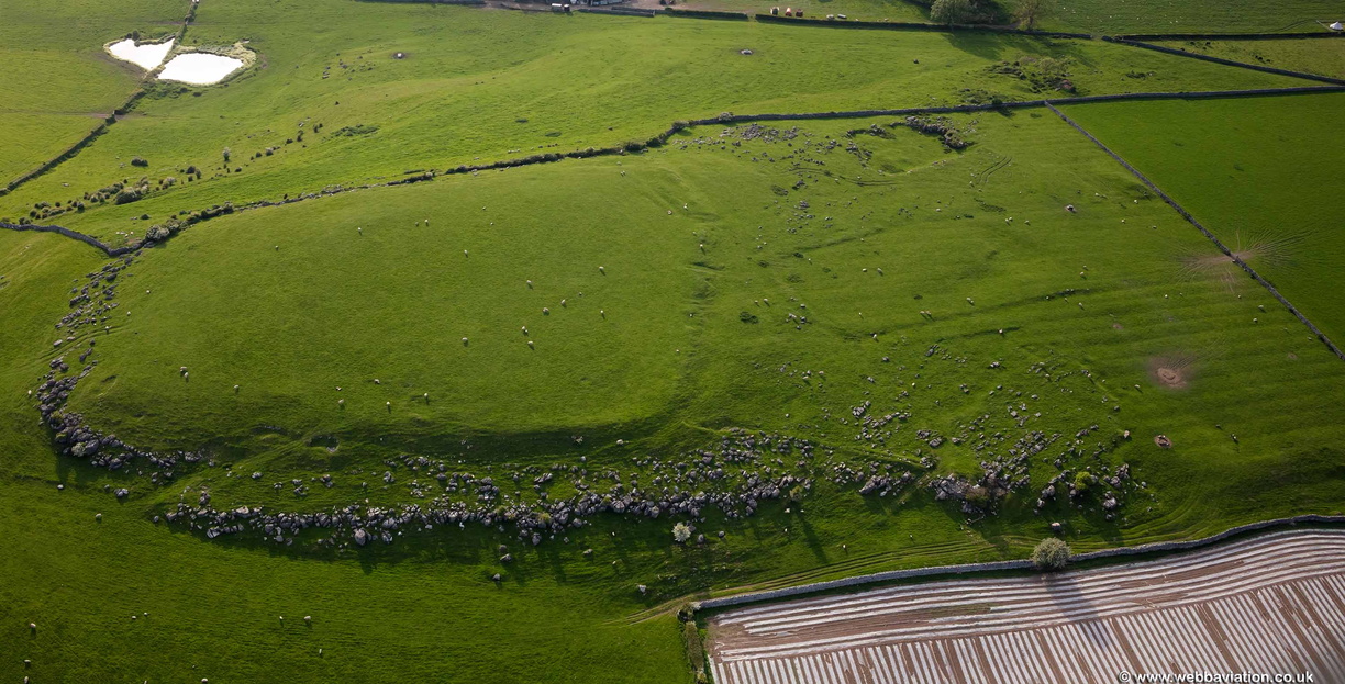  Skelmore Heads univallate Hillfort near Great Urswick Cumbria  from the air