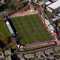 North Street stadium  Alfreton Derbyshire,  home of Alfreton Town F.C.  from the air