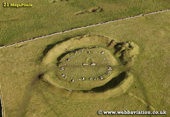 Arbor Low Neolithic henge monument  / stone circle Derbyshire  aerial photograph