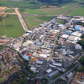 former RAF Ashbourne, now the Airfield Industrial Estate Derbyshire from the air