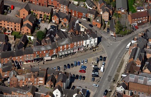 Market place  Ashbourne   from the air