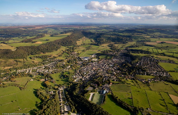Bakewell in the Derbyshire Dales from the air 