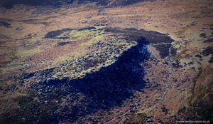 Carl Wark hill fort   in the Peak District  from the air