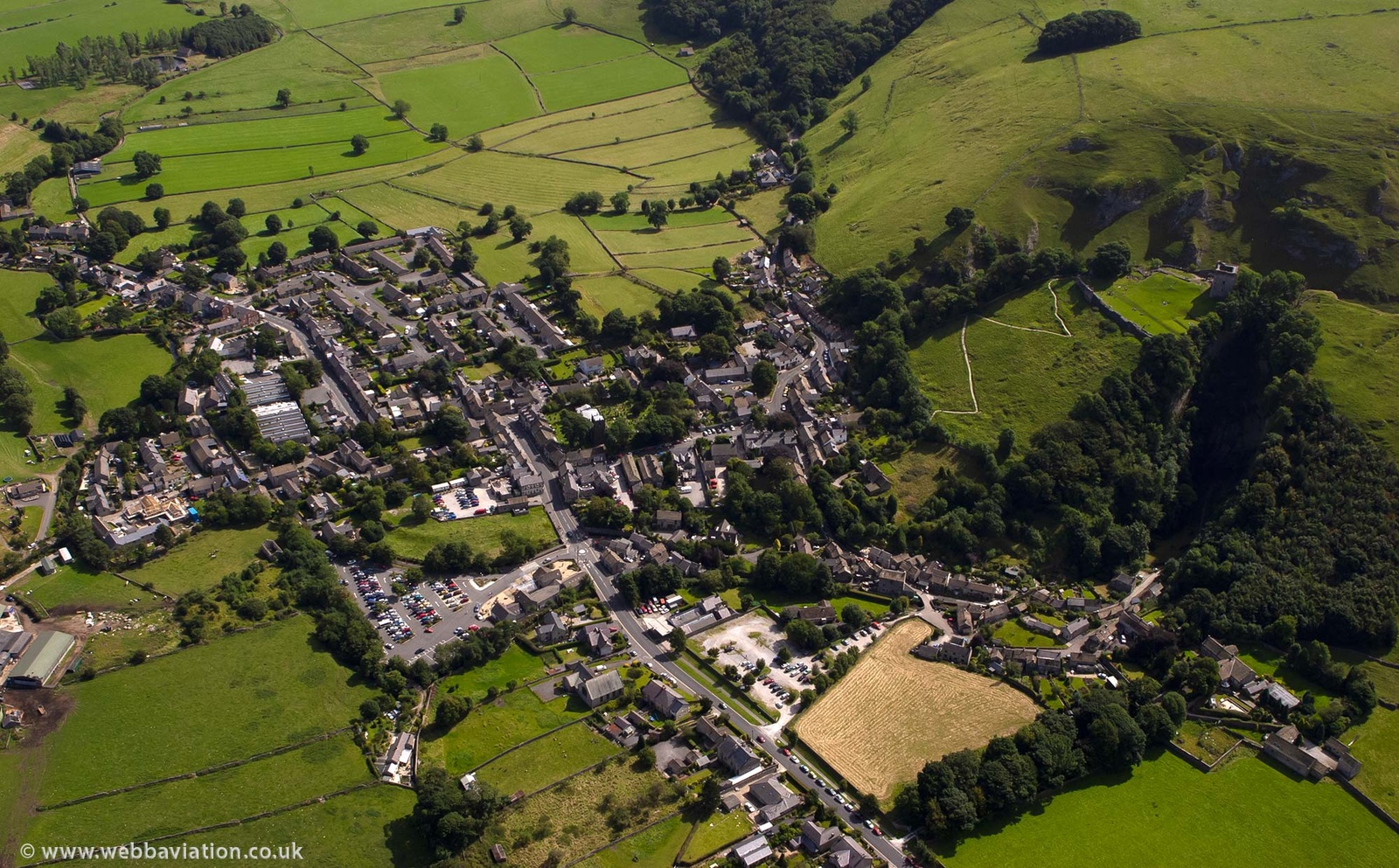 Castleton, Derbyshire from the air