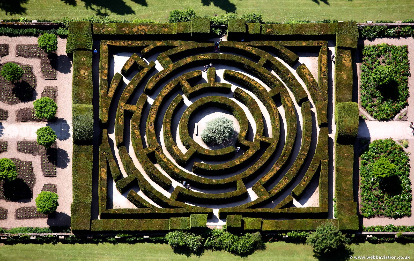 Chatsworth House Maze  from the air 