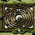 Chatsworth House Maze  from the air 