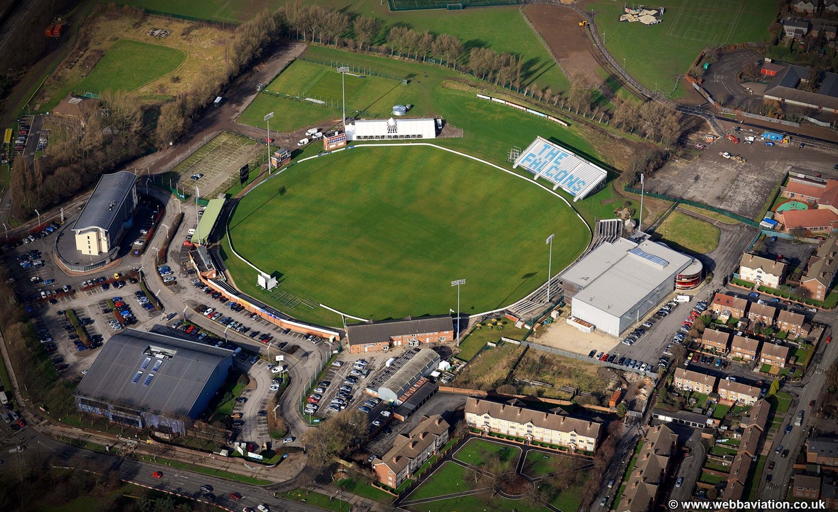 County Ground, Derby,  home of Derbyshire County Cricket Club from the air