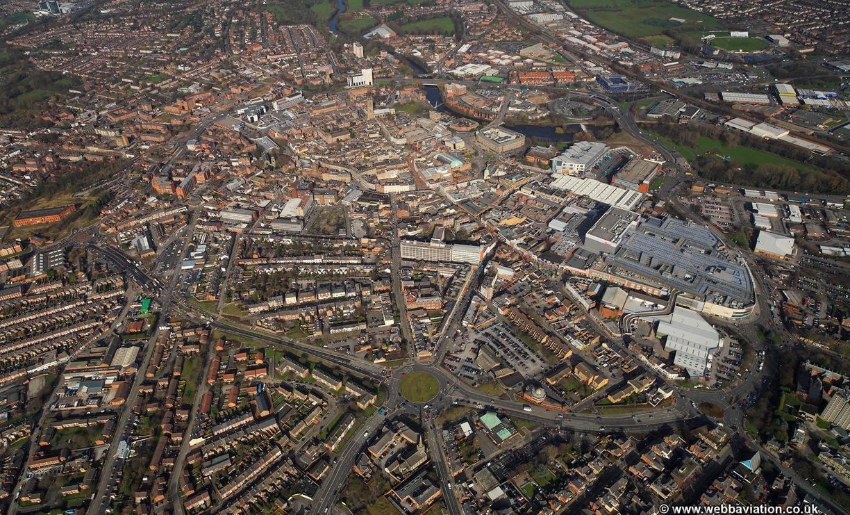 Derby city centre  from the air
