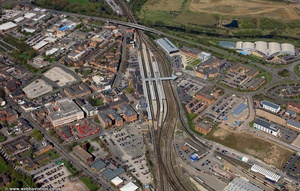 Derby railway station from the air