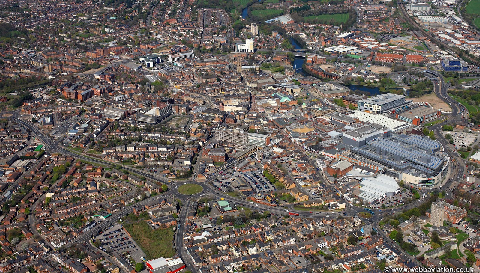 Derby city centre DE1  from the air