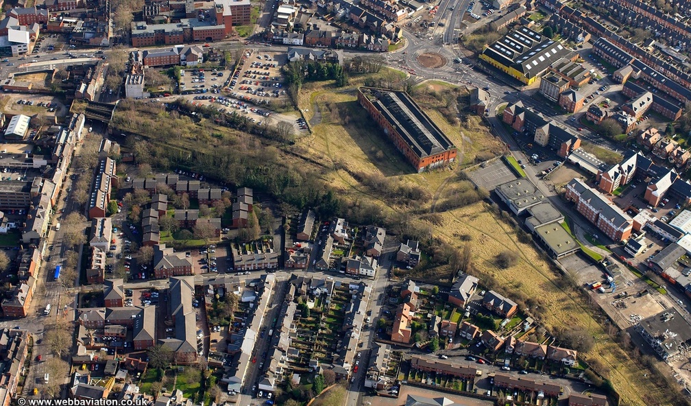 Great Northern Railway Bonded Goods Warehouse,  & Friargate Station site Derby from the air