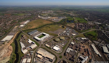 Pride Park  , Derby  from the air