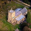 St Lawrence's Church, Eyam  from the air 