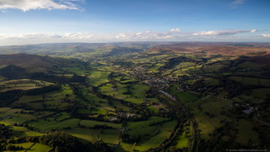  Hathersage, Hope Valley in the Derbyshire Peak District  from the air 