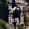 Riber Castle in ruins aerial photograph taken 2007