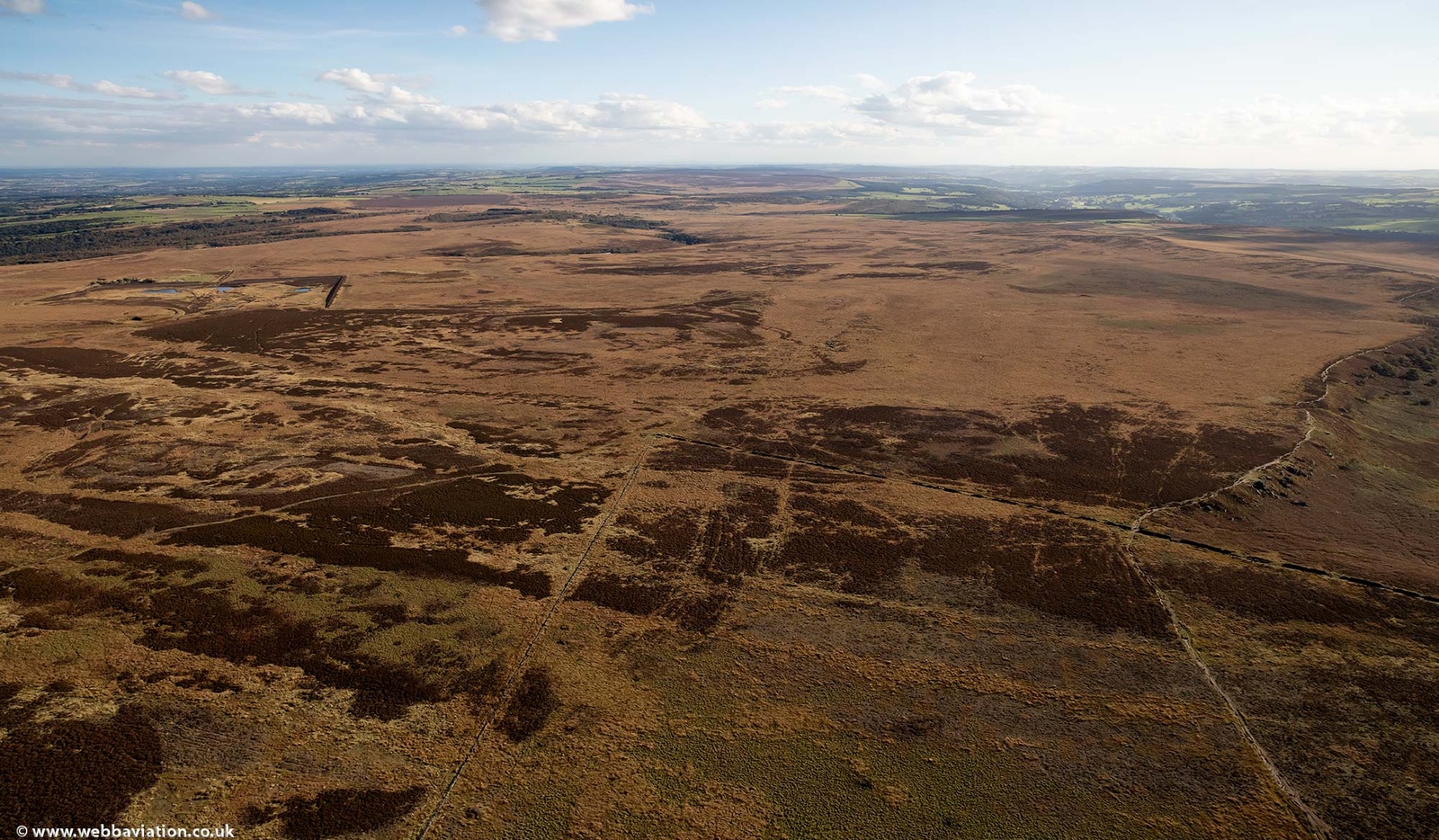 White Edge Moor, Derbyshire Dales  from the air 
