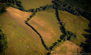 parch marks near Coombe Martin Devon aerial photograph
