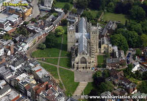 Exeter Cathedral Devon aerial photograph