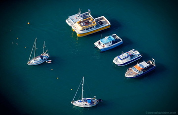 boats in Ilfracombe Harbour  aerial photograph