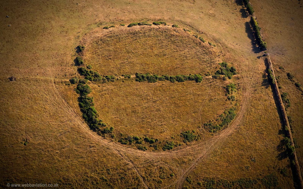 Beacon Castle Iron Age enclosure  aerial photograph