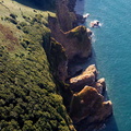  cliffs on the North Devon coast showing coastal erosion aerial photograph