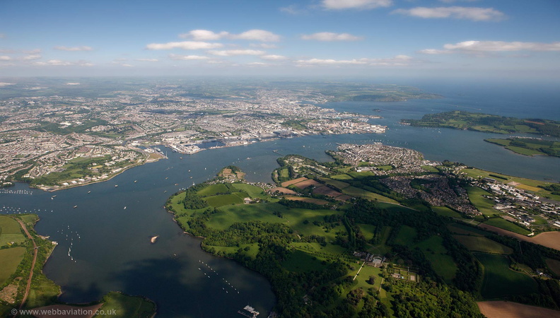 The Hamoaze Plymouth UK aerial photograph