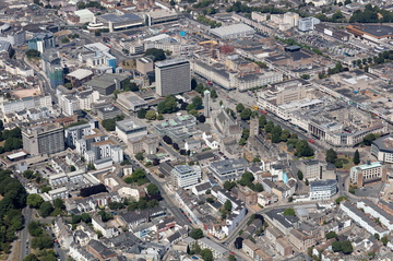 Plymouth city centre aerial photograph