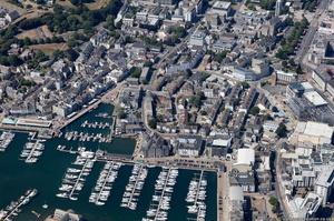 location of medieval Plymouth  aerial photograph
