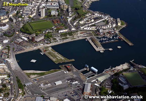 Plymouth port Devon aerial photograph