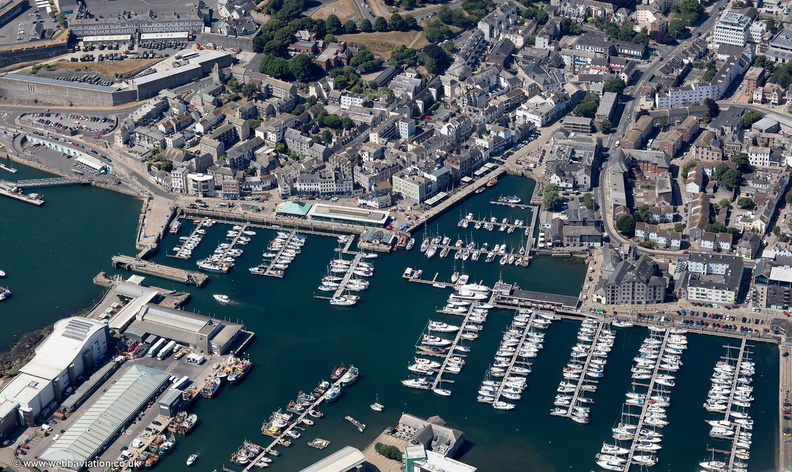 The Barbican waterfront, Plymouth aerial photograph