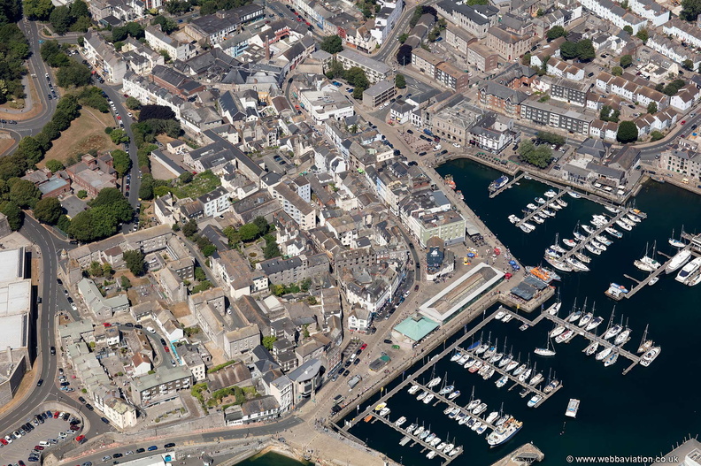 the Barbican & Southside Street , Plymouth  aerial photograph