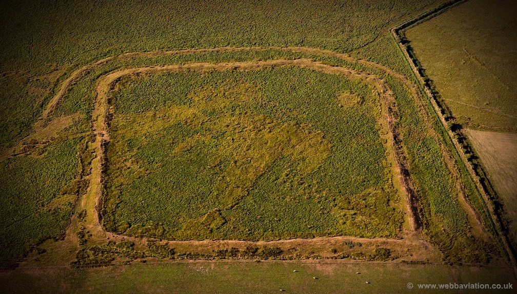 Shoulsbury castle Iron Age hill fort aerial photograph