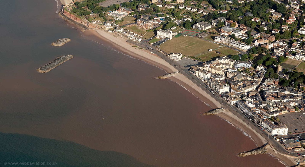 Coastal Defences at Sidmouth from the air