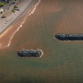 Sidmouth rock breakwaters Coastal Defences from the air