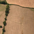 parch marks revealing a prehistoric enclosure from the air