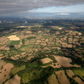 prehistoric landscape around  Dumpdon Camp iron age  hillfort  from the air