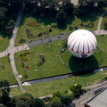  tethered balloon at Lower Gardens Bournemouth from the air 