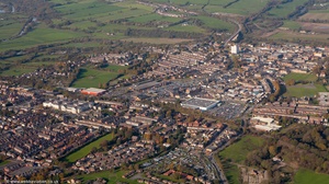 town centre Bishop Auckland from the air