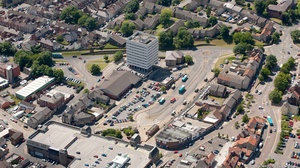 Bishop Auckland, Bus Station from the air