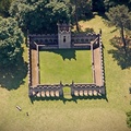 Deer shelter in Auckland Castle deer park  from the air